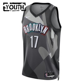 Camiseta Niños NBA Brooklyn Nets Dennis Schroder 2024-25 Nike City Edition Gris Swingman
